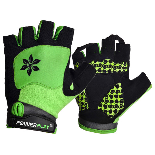 Велорукавички жіночі PowerPlay 5284 B Зелені XS