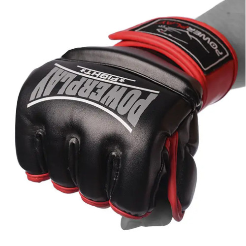 Рукавиці для MMA PowerPlay 3058 Чорно-Червоні S