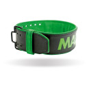 Пояс для важкої атлетики MadMax MFB-302 Quick Release Belt  шкіряний Black/Green XL