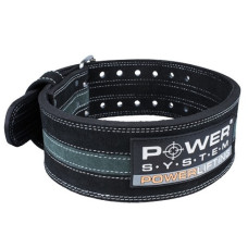 Пояс для пауерліфтингу Power System PS-3800  PowerLifting шкіряний Black/Grey Line L