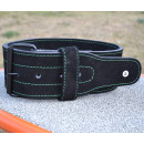 Пояс для важкої атлетики MadMax MFB-301 Suede Single Prong шкіряний Black/Green XXL