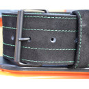 Пояс для важкої атлетики MadMax MFB-301 Suede Single Prong шкіряний Black/Green XXL