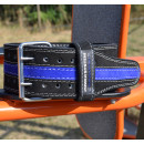 Пояс для пауерліфтингу Power System PS-3800  PowerLifting шкіряний Black/Blue Line XL