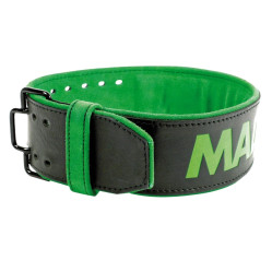 Пояс для важкої атлетики MadMax MFB-302 Quick Release Belt  шкіряний Black/Green XL