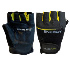 Перчатки для фитнеса PowerPlay 9058 Energy черно-желтые L
