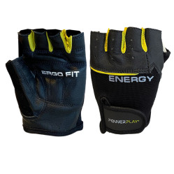 Перчатки для фитнеса PowerPlay 9058 Energy черно-желтые S