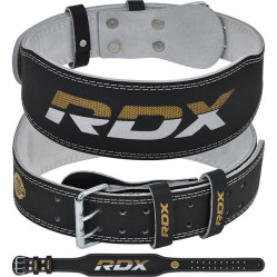 Пояс для тяжелой атлетики RDX 4 кожаный Black Gold S