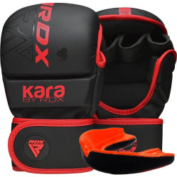 Перчатки ММА RDX F6 KARA Matte Red Plus L/XL (капа в комплекте)