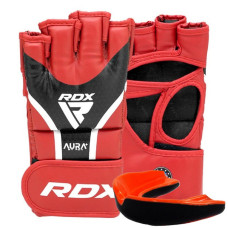 Перчатки для RDX AURA PLUS T-17 Red/Black S (капа в комплекте)
