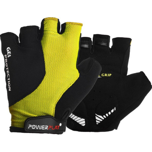 Велорукавички PowerPlay 5028 B Чорно-жовті L