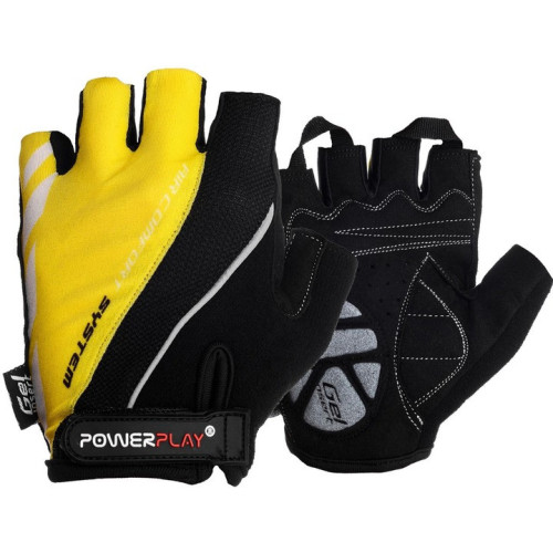 Велорукавички PowerPlay 5024 D Чорно-жовті M