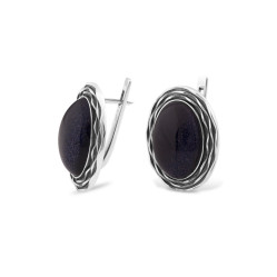 Серебряные серьги с авантюрином. Svitozar 424