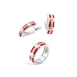 Комплект из серебра с позолотой и эмалью. Svitozar 273