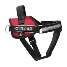 Шлейка для собак Collar Police No1 (В:35-45 см) з ліхтариком Червона шлея для собак, Нейлонова шлейка для собак