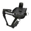 Шлейка для собак Collar Police №5 (В:85-115см) з ліхтариком Чорна шлея для собак, Нейлонова шлейка для собак