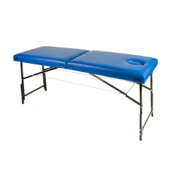Складний масажний стіл автомат 190х70 см з вирізом для обличчя, Синя кушетка для масажу з регулюванням !!!