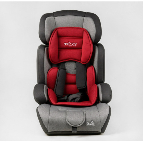 Дитяче автокрісло JOY 9-36 кг Grey/Red, Крісло в авто для дітей універсальне від 1 до 12 років