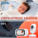 Відеоняня Baby Monitor VB603j 3.2 Original JKR з датчиком звуку, нічне бачення, термометр радіоняня