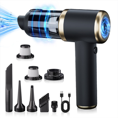 Автомобильный пылесос HELLOLEIBOO T-132 + сумка TYPE-C 2000 mAh 120 Вт Black + Gold