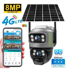 Уличная Камера 8mp, наружная камера видеонаблюдения V380PRO 4G, видеокамера автономная, поворотная