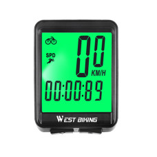 Велокомпьютер West Biking 0702054 с подсветкой Green Проводной