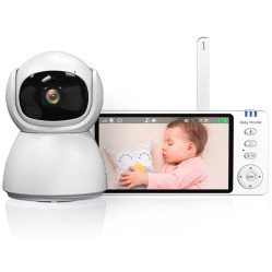 Відеоняня Baby Monitor ABM570 з 5-дюймовим IPS-екраном, акумулятором на 3500 mAh та нічним баченням
