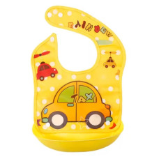 Слюнявчик з кишенею на кнопках "Taxi" жовтий