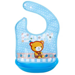 Слюнявчик з карманом на кнопках "Bear" синий