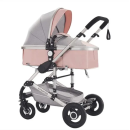 Детская коляска-трансформер B.Childhood 3-in-1 model 739 стандартная коляска, летний вариант, переноска с возможностью крепления в авто Pink