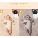 Видеоняня Baby Monitor VB802 с поворотной камерой, рядионяня с монитором и ночным виденьем