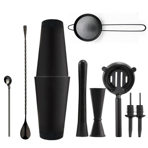 Подарочный набор для бара KM-TZS167 10 предметов барный инвентарь из нержавеющей стали Black