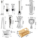 Набор для бара 24 предметов с подставкой Youchen MC-24 700/600 мл Набор для бара 24 предметов с подставкой Youchen MC-24 700/600 мл