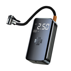 Портативний автомобільний компресор HELLOLEIBOO CQB-008-04 бездротовий з дисплеєм ліхтариком Type-C