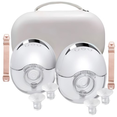 Молоковідсмоктувач електричний подвійний бездротовий MY-375, ультратихий і портативний, вільні руки, 210мл