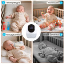 Відеоняня ABM206 з нічником та підключенням до телефону, поворотна камера, режим VOX, двосторонній зв’язок